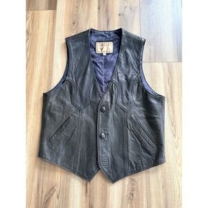 Vintage Attica Leather Vest Western Biker Cowboy Brown Men's 42 Large Soft